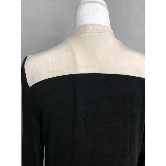 Travelers by Chico's Women's 1 (M/8) Long Line Color Block Open Front Sweater - Picture 5 of 8